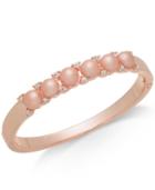 Charter Club Rose Gold-tone Pave & Imitation Pearl Bangle Bracelet, Created For Macy's