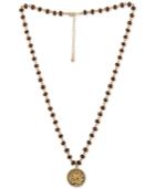 Rachel Rachel Roy Gold-tone Pave & Brown Bead Pendant Necklace