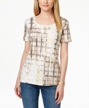 Karen Scott Printed Short-sleeve Top, Only At Macy's