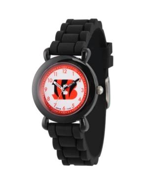 Gametime Nfl Cincinnati Bengals Kids' Black Plastic Time Teacher Watch