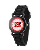 Gametime Nfl Cincinnati Bengals Kids' Black Plastic Time Teacher Watch