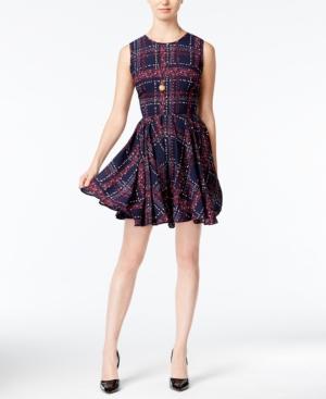 Maison Jules Floral-plaid Fit & Flare Dress, Created For Macy's