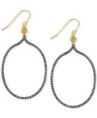Sis By Simone I. Smith Crystal Open Oval Drop Earrings In 18k Gold Over Sterling Silver