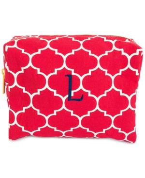 Cathy's Concepts Personalized Coral Moroccan Lattice Cosmetic Bag