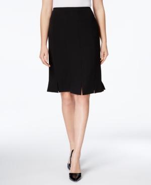 Kasper Fringe Slit Pencil Skirt