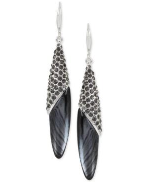 Robert Lee Morris Soho Silver-tone Oval Stone Drop Earrings