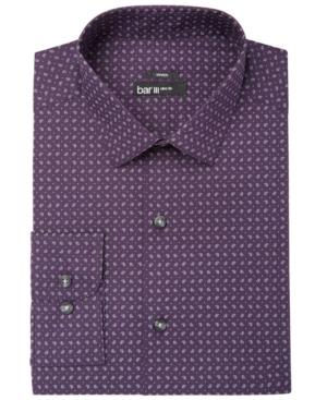 Bar Iii Men's Slim-fit Stretch Easy-care Purple Pine Print Dress Shirt, Created For Macy's