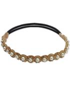 Deepa Gold-tone Imitation Pearl Stretch Headband