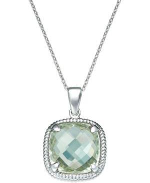 Green Amethyst Twist Pendant Necklace In Sterling Silver (12 Ct. T.w.)