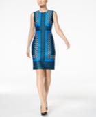 Calvin Klein Tile-print Scuba Sheath Dress
