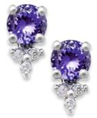 Tanzanite (1-1/4 Ct. Tw.) And Diamond Accent Stud Earrings In 14k White Gold