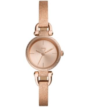 Fossil Women's Georgia Mini Rose Gold-tone Stainless Steel Bangle Bracelet Watch 26mm