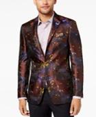 Tallia Men's Slim-fit Purple Abstract Floral-jacquard Blazer
