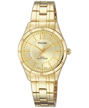 Pulsar Women's Easy Style Gold-tone Stainless Steel Bracelet Watch 28mm Ph8258