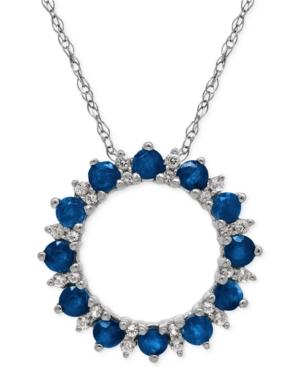 Sapphire (1-1/5 Ct. T.w.) And White Topaz (1/10 Ct. T.w.) Pendant Necklace In Sterling Silver