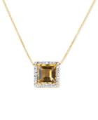 Citrine (1-3/4 Ct. T.w.) And Diamond (1/6 Ct. T.w.) Pendant Necklace In 14k Gold