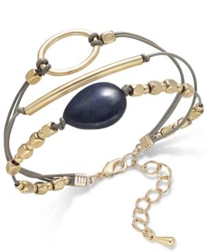 Inc International Concepts Gold-tone Mixed-media And Semi-precious Cord Bracelet, Only At Macy's