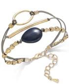 Inc International Concepts Gold-tone Mixed-media And Semi-precious Cord Bracelet, Only At Macy's