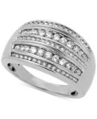 Diamond Multi-row Statement Ring (1/2 Ct. T.w.) In Sterling Silver