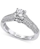 Effy Diamond Pave Engagement Ring (1 Ct. T.w.) In 14k White Gold