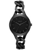Dkny Women's Chambers Black Ion-plated Stainless Steel Chain Bracelet Watch 36mm Ny2219