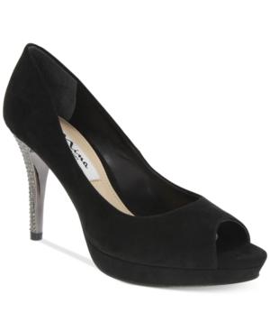 Nina Fiorah Peep Toe Platform Evening Pumps Women's Shoes