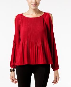 Jpr Pleated Cold-shoulder Blouse