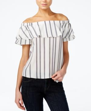 Armani Exchange Off-the-shoulder Striped Top