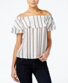 Armani Exchange Off-the-shoulder Striped Top