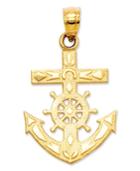 14k Gold Charm, Mariner's Cross Charm