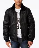 Armani Jeans Men's Bomber Jacket With Faux Fur Collar