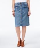 Style & Co Petite Denim Patch-pocket Pencil Skirt, Only At Macy's