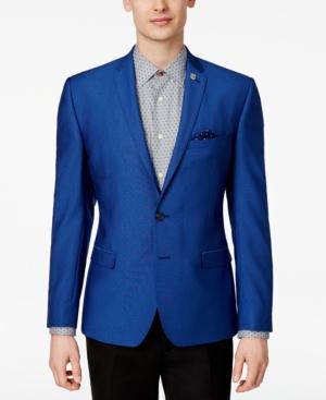 Nick Graham Men's Slim-fit Blue Dot Sport Coat
