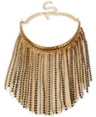 Inc International Concepts Gold-tone Stone And Fringe Choker Necklace, Only At Macy's