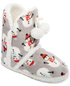 Pj Couture Printed Plush Snowman Booties