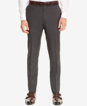 Boss Men's Slim-fit Check Virgin Wool Dress Pants