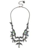 Betsey Johnson Hematite-tone Crystal & Bead Bat Statement Necklace, 16 + 3 Extender