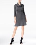 Inc International Concepts Cowl-neck Fit & Flare Sweater Dress, Created For Macy's