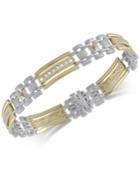 Diamond Men's Two-tone Link Bracelet (1 Ct. T.w.) In Sterling Silver And 18k Gold-plated Sterling Silver