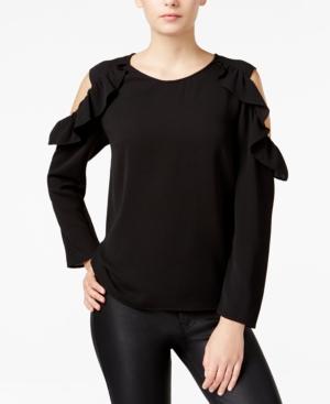 Bar Iii Ruffled Cold-shoulder Top, Only At Macy's