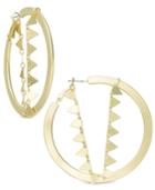 Inc International Concepts Gold-tone Triangle Chain Hoop Earrings, Created For Macy's