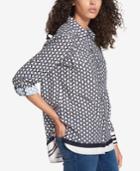 Tommy Hilfiger Contrast-hem Tunic Shirt, Created For Macy's