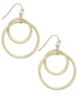 Inc International Concepts Gold-tone Double Hoop Drop Earrings, Only At Macy's
