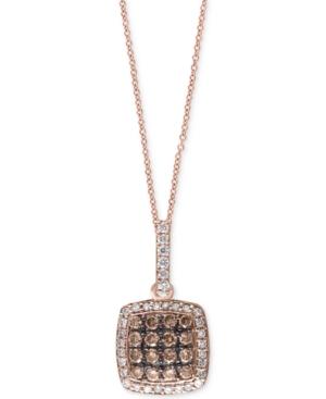 Espresso By Effy Diamond Cluster Pendant Necklace (5/8 Ct. T.w.) In 14k Rose Gold