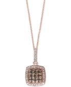 Espresso By Effy Diamond Cluster Pendant Necklace (5/8 Ct. T.w.) In 14k Rose Gold