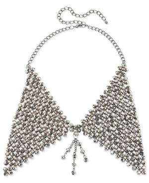 Haskell Necklace, Hematite-tone Faceted Bead Peter Pan Collar Necklace