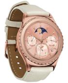 Samsung Unisex Gear S2 Premium Smart Watch With 40mm Rose Gold-plated Case & Ivory Leather Strap Sm-r7320zdaxar