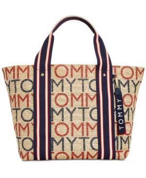 Tommy Hilfiger Camden Printed Logo Straw Extra-large Tote