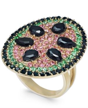 I.n.c. Gold-tone Stone & Crystal Pave Watermelon Statement Ring, Created For Macy's