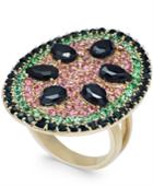 I.n.c. Gold-tone Stone & Crystal Pave Watermelon Statement Ring, Created For Macy's